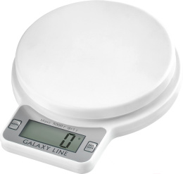 Весы кухонные Galaxy Line GL 2814 7021128140 материал корпуса: пластик, максимальный вес 5 кг, ЖК-дисплей, функция обнуления массы тары, функция последовательного взвешивания, цвет: белый