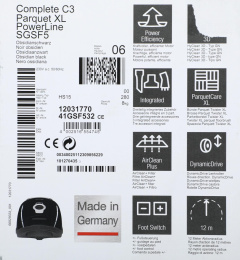 Пылесос Miele Complete C3 Parquet XL PowerLine, 890Вт, черный/черный [complete c3 xl sgsf5]