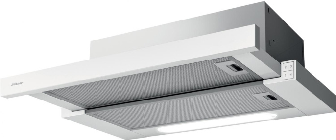 Встраиваемая вытяжка JET AIR/ Встраиваемая, 60 см, 650 м3, кнопочное управление, цвет: белый