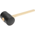 Kranz KR-12-8146 Киянка резиновая 1130 г, черная резина, деревянная рукоятка