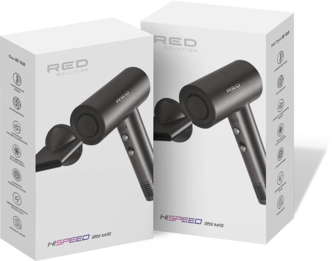 Фен Red Solution RF-510 1400Вт серый/серебристый