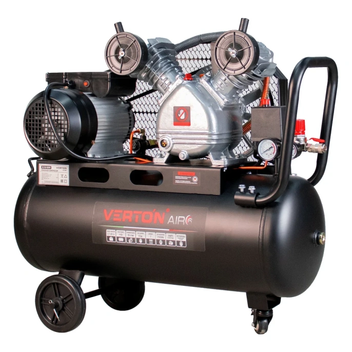 Компрессор Verton Air AC-50/450RV 230/50 В/Гц, масляный, ременной, 450 л/м, 50 л, 10 бар, 2.2 кВт, 1000 об/мин, рапид, асинхронный, однофазный 01.14017.15124