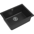 Кухонная мойка RIVELATO RIVELATO Мойка BERKANA 50 1-чаш 560*430, монтаж: универсальный, материал: кварц, цвет: антрацит BK-50 antracite
