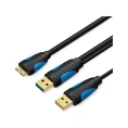 Кабель VENTION USB 3.0 AM/micro B, USB 2.0 AM - 0.5м CQPBD