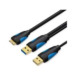Кабель VENTION USB 3.0 AM/micro B, USB 2.0 AM - 0.5м CQPBD