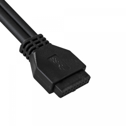 Планка USB Exegate U5H-615, 5,25", 2*USB3.0, черная, металл, подсоед. к MB OEM (127616) EX289289RUS