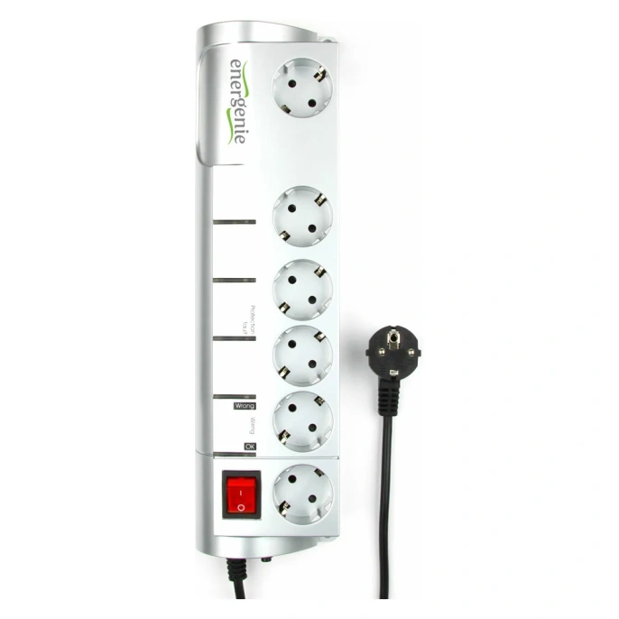Сетевой фильтр Energenie SISN-SILVER-10 3м, 10А, серебристый