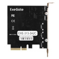 Контроллер ExeGate EXE-313-3A2C 10Gbps (PCI-E x4 v3.0, USB3.2 Gen2 3xType-A + 2xType-C ext., SuperSpeed+ скорость до 10 Гбит/с, ASMedia Chipset ASM3142) EX298301RUS