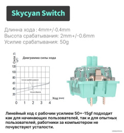 Клавиатура Royal Kludge RK-H81 (White Night, серый, черный, бежевый, USB/2.4 GHz/Bluetоoth, подсветка RGB, горячая замена клавиш Hot Swap, небесно-голубые свичи)
