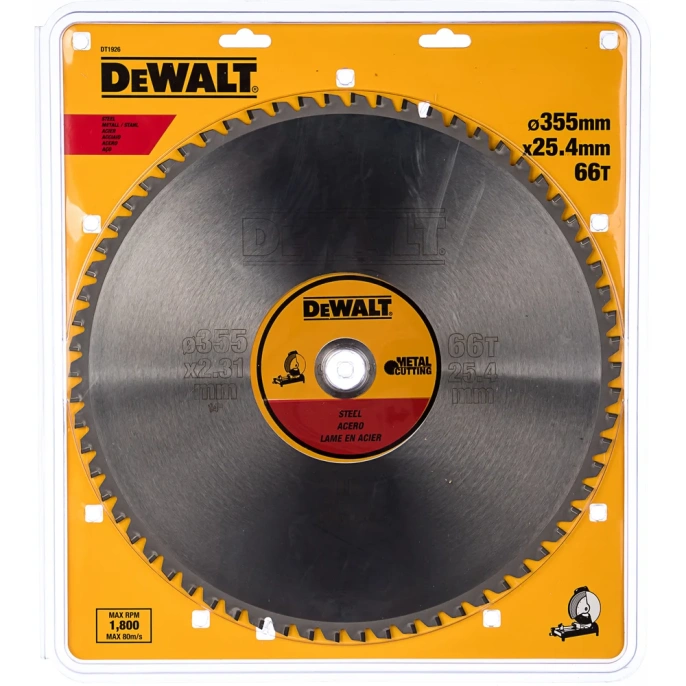 Пильный диск по стали 355х25.4 мм; 66 TCG DEWALT DT1926