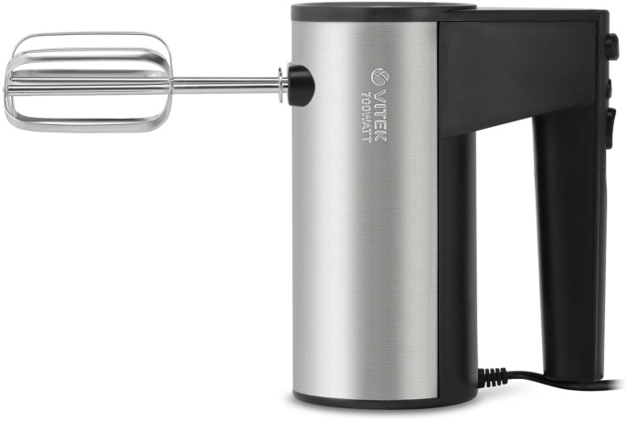 Миксер ручной Vitek VT-1424 BK 700Вт серебристый/черный