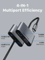 Док-станция CABLETIME CB41G (CT-C160-PU31-CMHV-S0.15) 4-в-1 USB тип C на HDMI+VGA