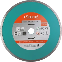 Алмазный диск STURM! 9020-04-230x22-WC,  по керамике,  230мм,  7мм, 22.23мм