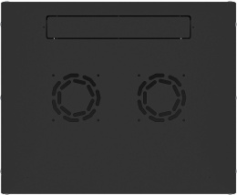 Шкаф коммутационный NTSS Lime NTSS-WL9U5545GS-BL настенный 9U 550x450мм пер.дв.стекл несъемн.бок.пан. 30кг черный 370мм 12кг 110град. 500мм IP20 сталь