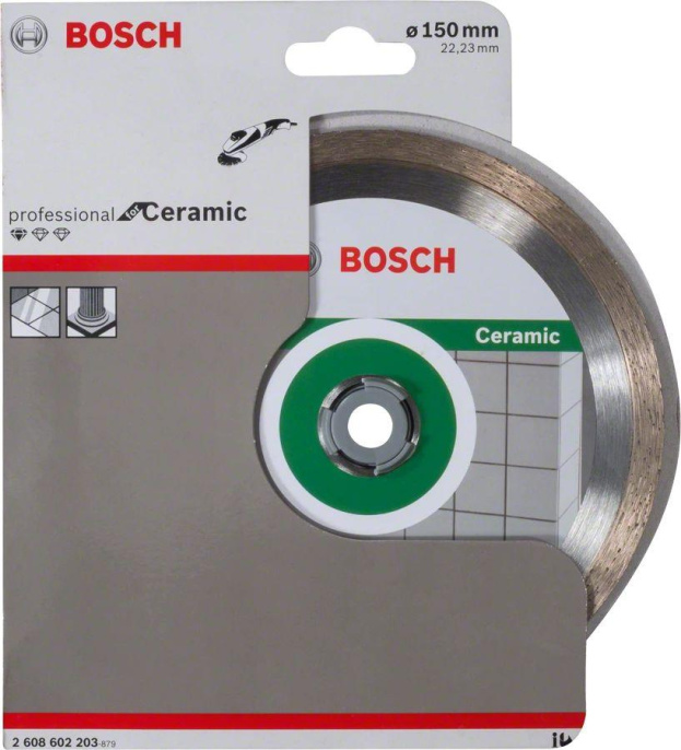 Алмазный диск Bosch 2608602203, по керамике, 150мм, 22.23мм, 1