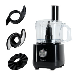Кухонный комбайн RAGEX R103-000 12 в 1, 1.2 литра, 2 скорости, 1000 Вт, черный