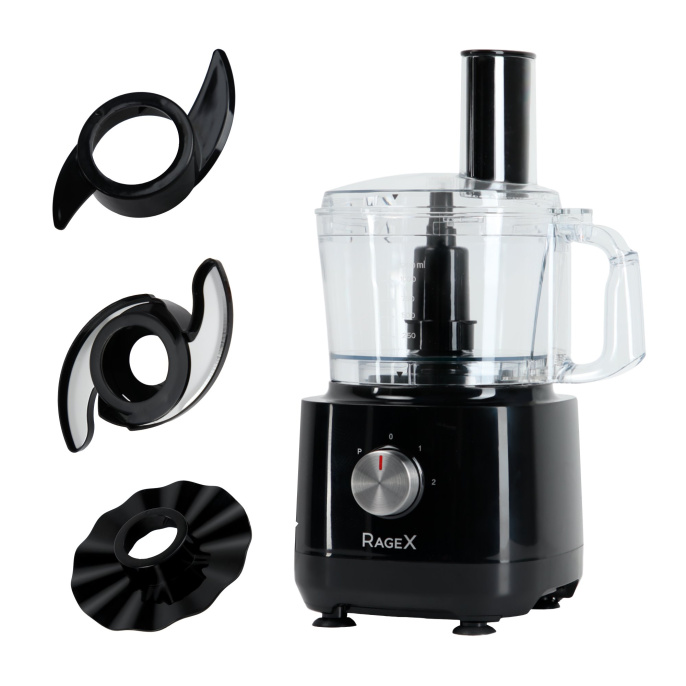 Кухонный комбайн RAGEX R103-000 12 в 1, 1.2 литра, 2 скорости, 1000 Вт, черный