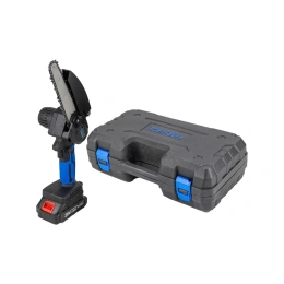 Цепная аккумуляторная пила Forsage 2 полотна для пилы/4 цепи, 1 аккумулятор Li-ion 20V, 2.0Ah, в кейсе F-CSR 1018 E(56461)