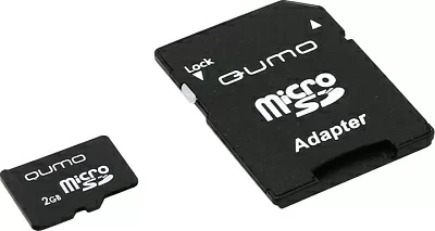 Карта памяти Qumo QM2GMICSD microSD 2Gb + microSD-- SD Adapter