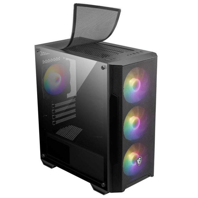 Корпус MSI MAG FORGE M100A Mini-Tower, MATX, 1xUSB 3.0, 2xUSB 2.0, 4x120mm Auto RGB Fan, Acrylic Window, Brown Box 306-7G20A28-HH9