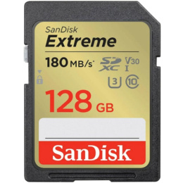 SecureDigital 128GB SanDisk SDXC Class 10 V30 UHS-I U3 Extreme 180MB/s SDSDXVA-128G-GNCIN