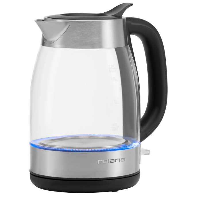 Чайник электрический Polaris PWK 1817CGL, 1.8л, Металл/стекло/пластик