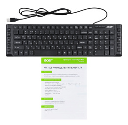 Клавиатура Acer OKW010, проводная, USB, ножничная, черный [zl.kbdee.002]