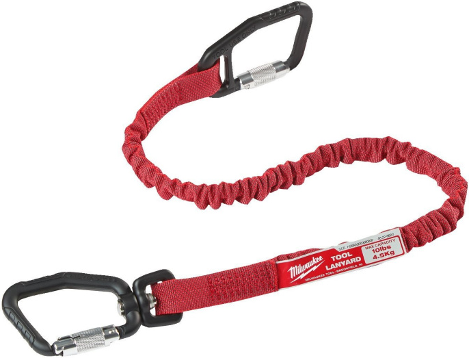 Строп Milwaukee Quick-Connect 4932471429 для инструмента, выдерживает вес до 4.5 кг, плавно останавливает инструмент, карабин с двойным замком, встроенный поворотный механизм