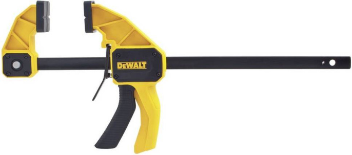 Струбцина DeWalt DWHT0-83193 F-образная, тип зажима: рычажный, максимальная ширина зажима: 300мм, max усилие 1350кг, материал изготовления: пластик, сталь