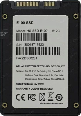 Накопитель SSD 512 Gb SATA 6Gb/s HIKVISION E100 HS-SSD-E100-512G 2.5" 3D TLC