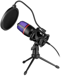 Игровой стрим микрофон Defender Forte GMC 300 USB, провод 1.5 м 64631