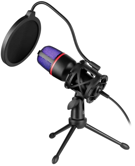 Игровой стрим микрофон Defender Forte GMC 300 USB, провод 1.5 м 64631