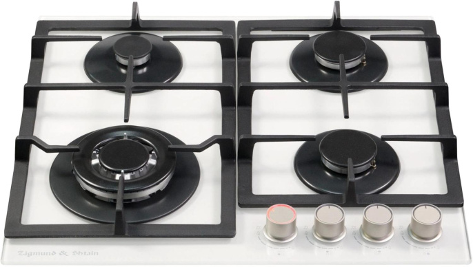 Газовая варочная поверхность Zigmund & Shtain Hi-tech MN 199.61 W стекло белое