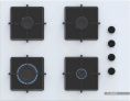 Газовая варочная панель Bosch POP7C2P30O,  4 конфорки,  закаленное стекло,  белый