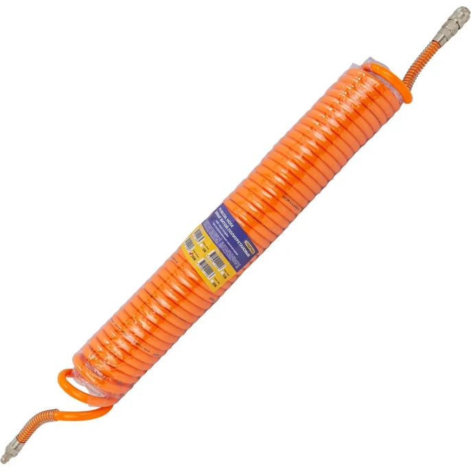 Шланг витой полиуретановый 8х12 мм, 10 м с быстроразъемными наконечниками, 15 бар Partner PA-1208-10M 15049