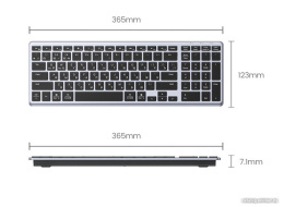 Клавиатура беспроводная UGREEN KU005 15956 2.4GHz Bluetooth5.0 Ultra Slim Wireless Keyboard. Цвет: серебристый