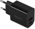 Сетевое зарядное устройство Buro BUWD1,  USB-A,  USB-C, 20Вт, 3A, черный [buwd18p110bk]