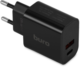 Сетевое зарядное устройство Buro BUWD1,  USB-A,  USB-C, 20Вт, 3A, черный [buwd18p110bk]
