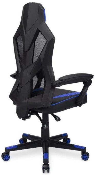 Кресло игровое Oklick -121G, искусственная кожа/сетка, до 150кг, черный/синий