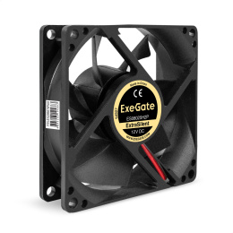 Вентилятор 12В DC ExeGate ExtraSilent ES08025H2P (80x80x25 мм, Hydraulic bearing (гидродинамический), 2pin, 1900RPM, 19dBA) EX299876RUS