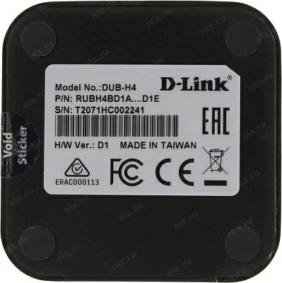 Разветвитель D-Link DUB-H4 4-port USB2.0 Hub + б.п.