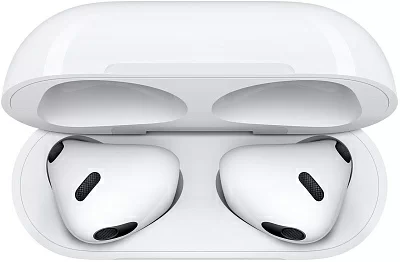 Гарнитура вкладыши Apple AirPods 3 A2565,A2564,A2897 белый беспроводные bluetooth в ушной раковине (MPNY3AM/A)