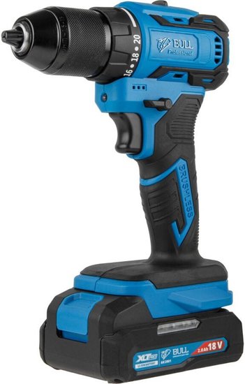 Аккум. дрель-шуруповерт BULL SR 1804 R-series в чем. XLTpro БЕСЩЕТ., Импульс., 18 В, 50 Н*м, 2х2 А*ч 2329056