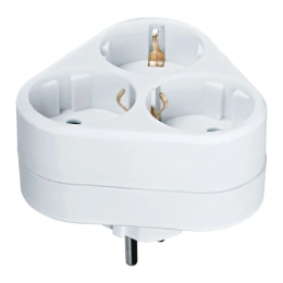 Разветвитель Navigator 94 693 NAD-S-3E-WH 3 гнезда треугольник с заземлением 94693