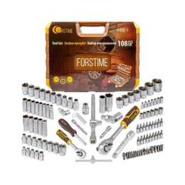 Набор инструмента FORSTIME 1/2", 1/4" 6гр. 4-32 мм, 108 предметов FT-41082-5(52553)