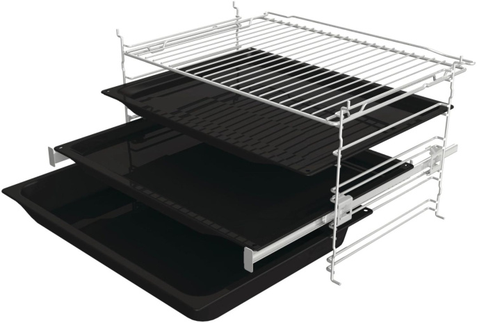 Духовой шкаф электрический Gorenje BPS6737E14BG,  77л,  дверца с 4 стеклами,  черный