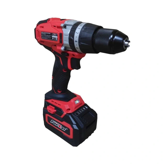 Аккумуляторная дрель FORZA 2 АКБ Li, 20В, 4А/ч, ком-кт свёрел и бит, кейс FZD7979SC