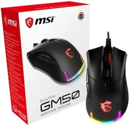 Мышь проводная MSI Clutch GM50, игровая, оптическая, USB, 7200dpi, черный [s12-0401770-pa3]