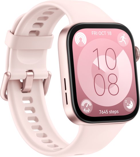 Смарт-часы Huawei Watch Fit 3 Pink Slo-B09 55020CED синхронизация с Android/iOS, экран AMOLED 1.82", поддержка SIM-карты: нет, пульсометр, измерение кислорода в крови, AOD, GPS, Bluetooth