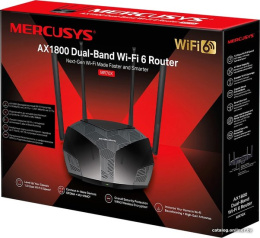 Wi-Fi роутер MERCUSYS MR70X, Wi-Fi 6, AX1800, 2.4/5ГГц, 3 LAN, черный